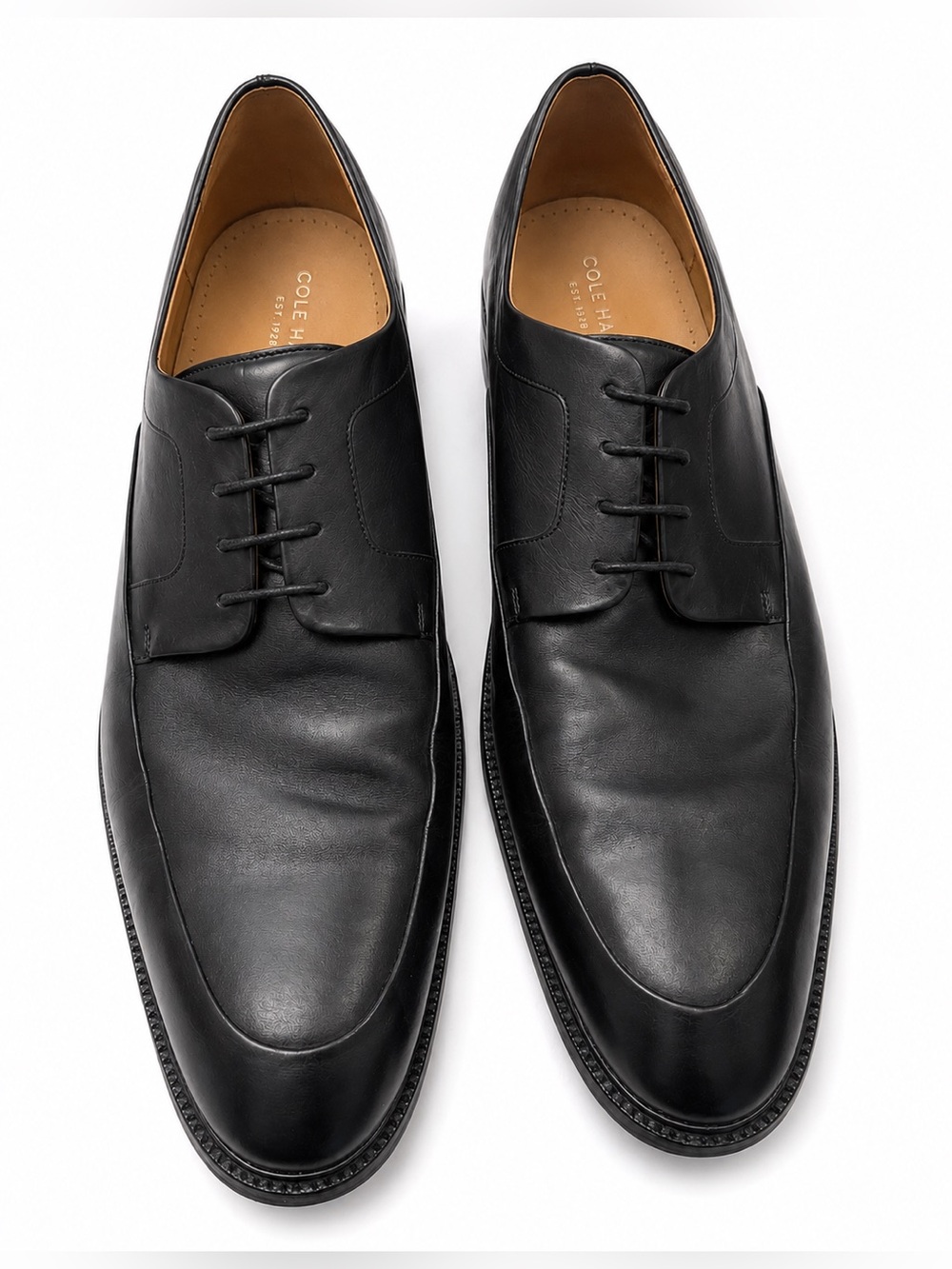 Cole Haan Warren Apron Toe Black Leather Derby Dress Shoes Men’s Size 15